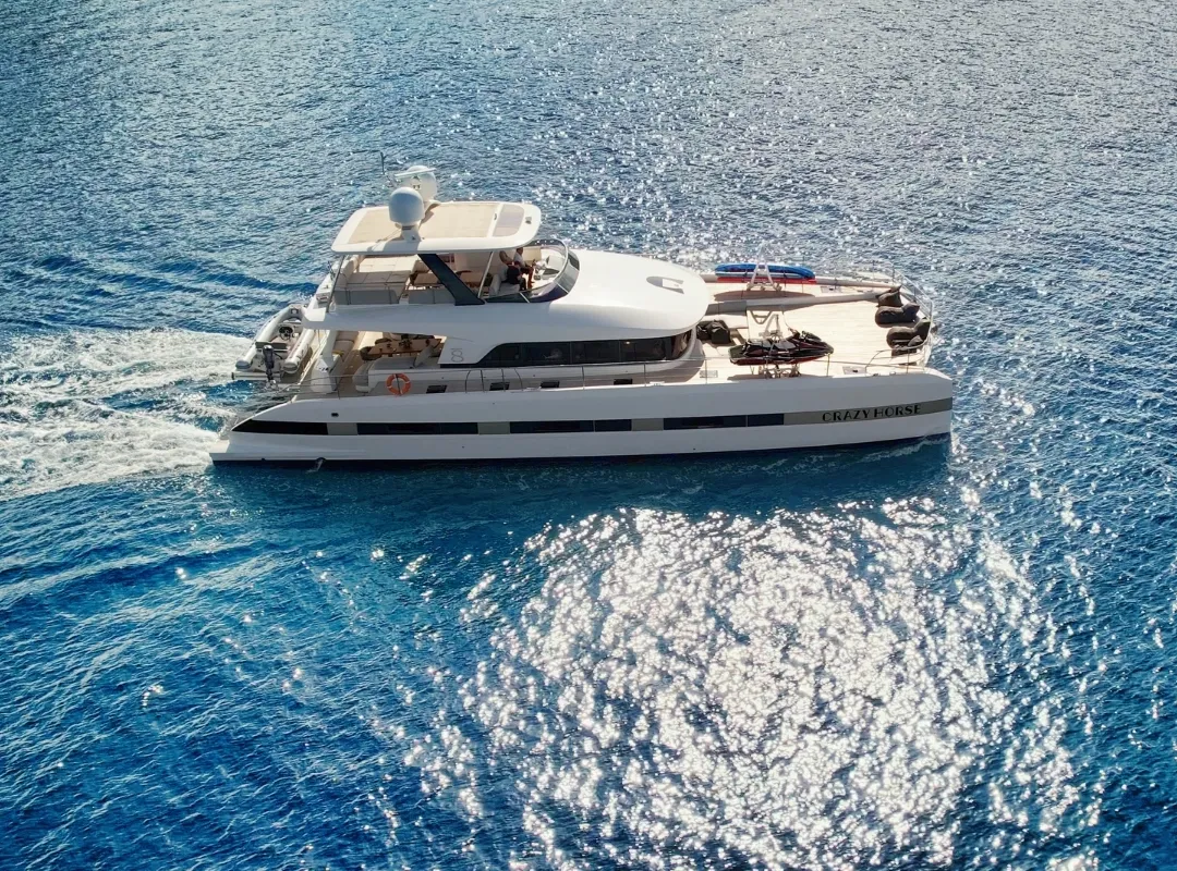Crazy Horse, a Lagoon Seventy 8 catamaran at Municipal Unit of Nea Peramos, Greece
