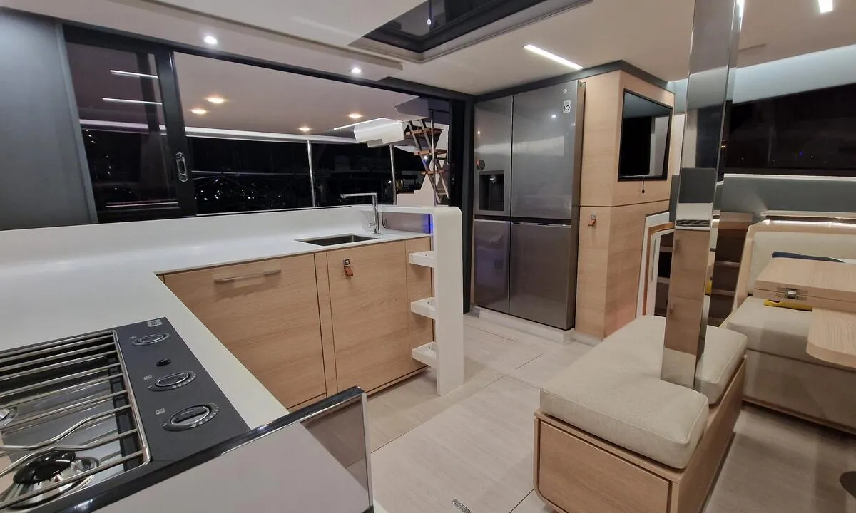 Galley of Art J, a Aventura 45 catamaran at Pirovac, Croatia