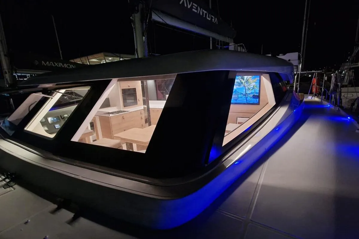 Exterior view of Art J, a Aventura 45 catamaran at Pirovac, Croatia