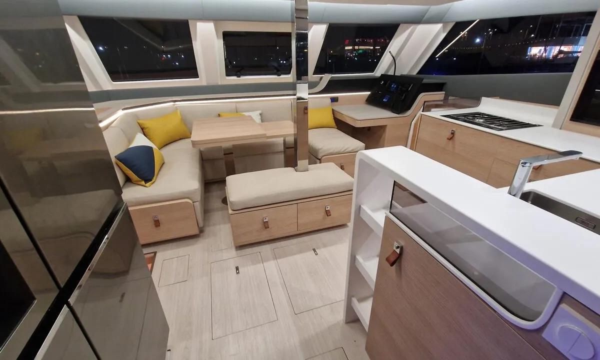 Salon of Art J, a Aventura 45 catamaran at Pirovac, Croatia