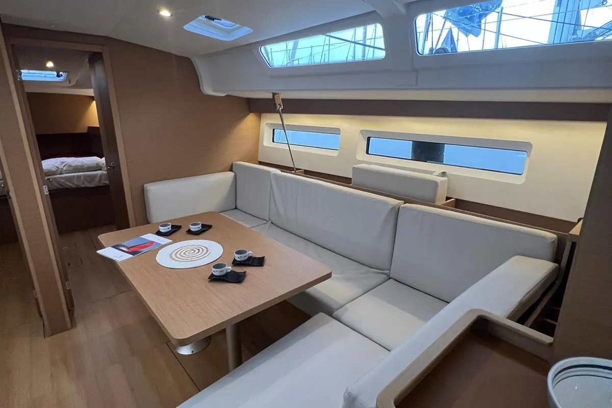 Salon of Rigel, a Jeanneau Sun Odyssey 490 sailboat at Salerno, Italy