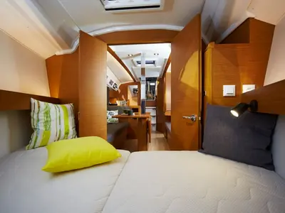 Cabin on Bravo Kiss, a Jeanneau Sun Odyssey 349 sailboat at Dubrovnik, Croatia