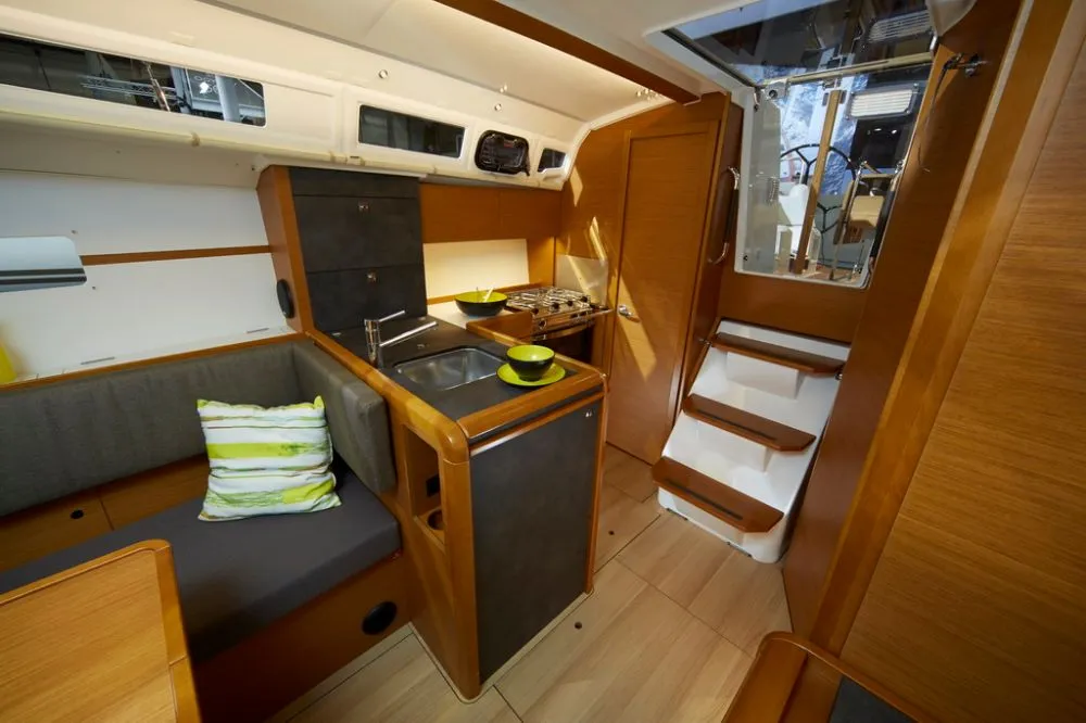 Galley of Bravo Kiss, a Jeanneau Sun Odyssey 349 sailboat at Dubrovnik, Croatia
