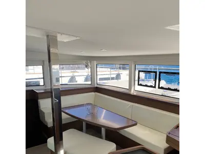 Salon of Proxima Centauri, a Lagoon 42 catamaran at Tonnarella, Italy
