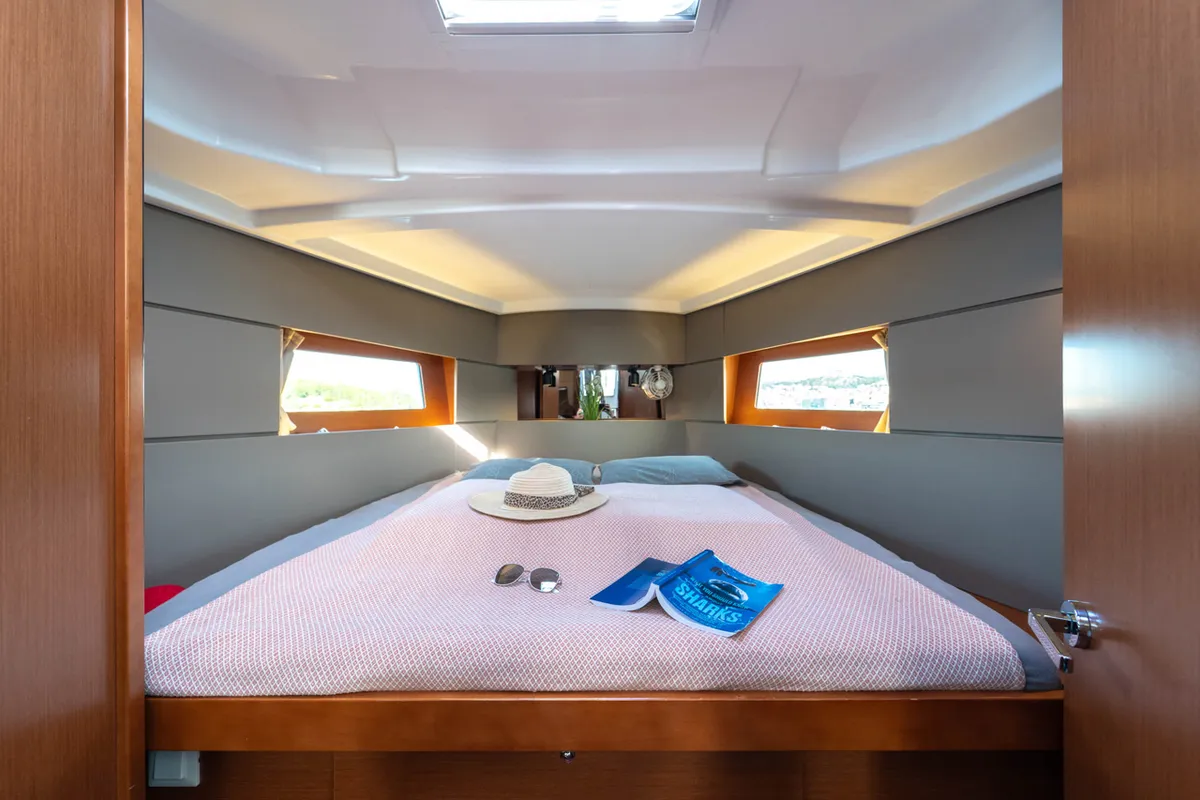 Cabin on Aphrodite , a Beneteau Oceanis 38 sailboat at Grad Šibenik, Croatia