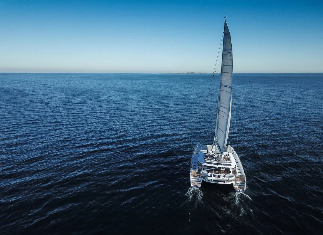Exterior view of Sameli, a Two Oceans Marine Balance 760 catamaran at Τροκαντερό, Greece
