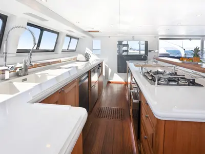 Galley of Sameli, a Two Oceans Marine Balance 760 catamaran at Τροκαντερό, Greece