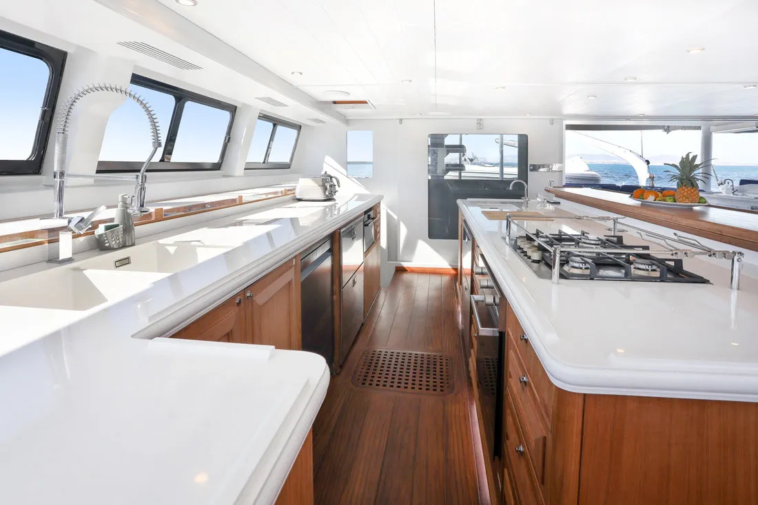 Galley of Sameli, a Two Oceans Marine Balance 760 catamaran at Τροκαντερό, Greece