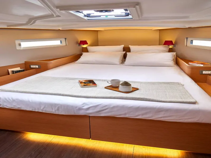 Cabin on Locean, a Jeanneau Sun Odyssey 410 sailboat at Municipal Unit of Lefkada, Greece