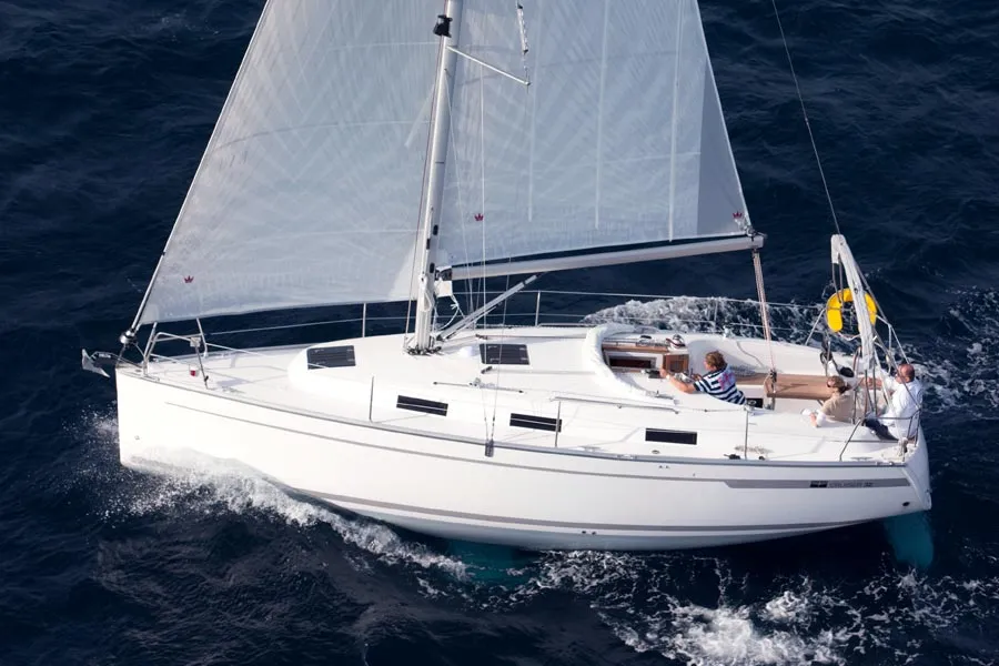 Exterior view of DANIELLE, a Bavaria Cruiser 32 sailboat at Grad Trogir, Croatia