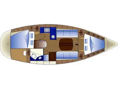 Floor plan of DANIELLE, a Bavaria Cruiser 32 sailboat at Grad Trogir, Croatia