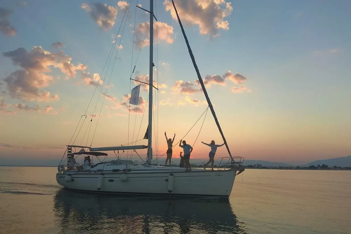 Chronos, a Bavaria 46 Cruiser sailboat at Port of Avdira, Greece