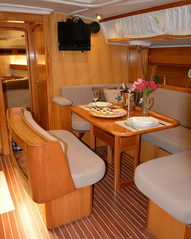 Chronos, a Bavaria 46 Cruiser sailboat at Port of Avdira, Greece