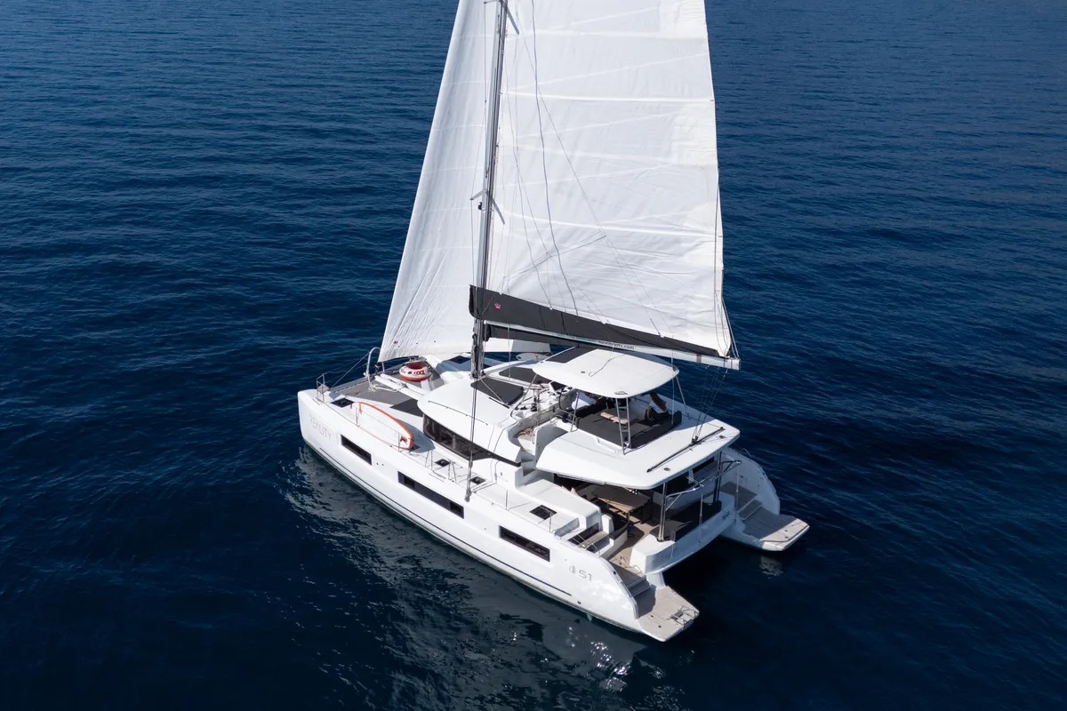 Exterior view of REALITY, a Lagoon 51 catamaran at Split, Croatia