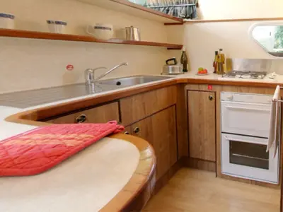 Galley of Royal Classique, a Cygnet Royal Classique motorboat at Castelnaudary, France