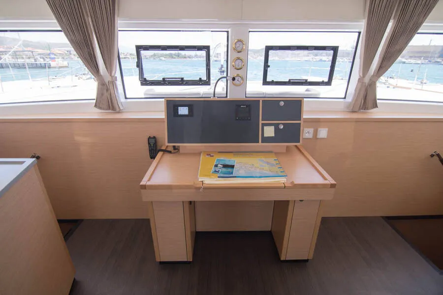 Salon of LinaHanna, a Lagoon 52 F catamaran at Grad Šibenik, Croatia