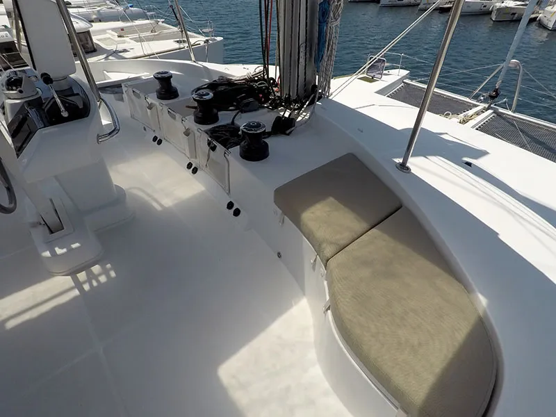 Head on LinaHanna, a Lagoon 52 F catamaran at Grad Šibenik, Croatia