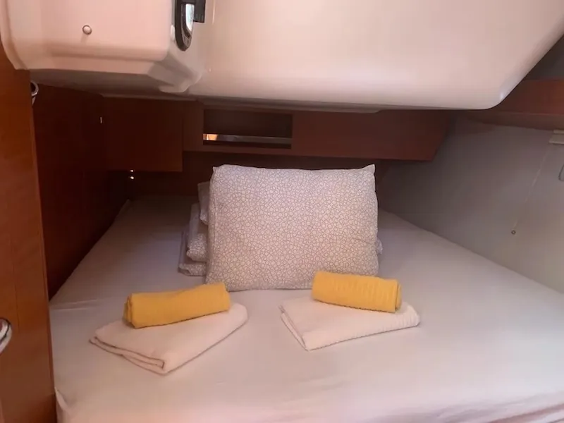 Cabin on Bibi, a Dufour 430 GL sailboat at Seget Donji, Croatia