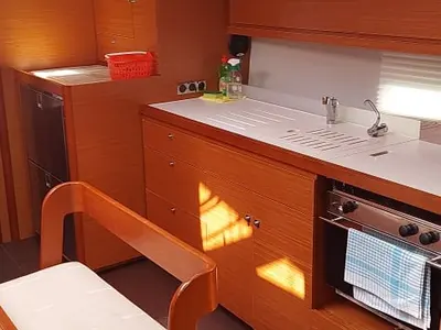 Galley of Bibi, a Dufour 430 GL sailboat at Seget Donji, Croatia