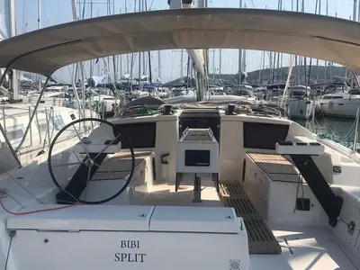 Cockpit of Bibi, a Dufour 430 GL sailboat at Seget Donji, Croatia