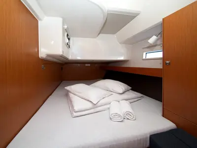Cabin on MH 86, a Bavaria Cruiser 46 sailboat at Murter, Croatia