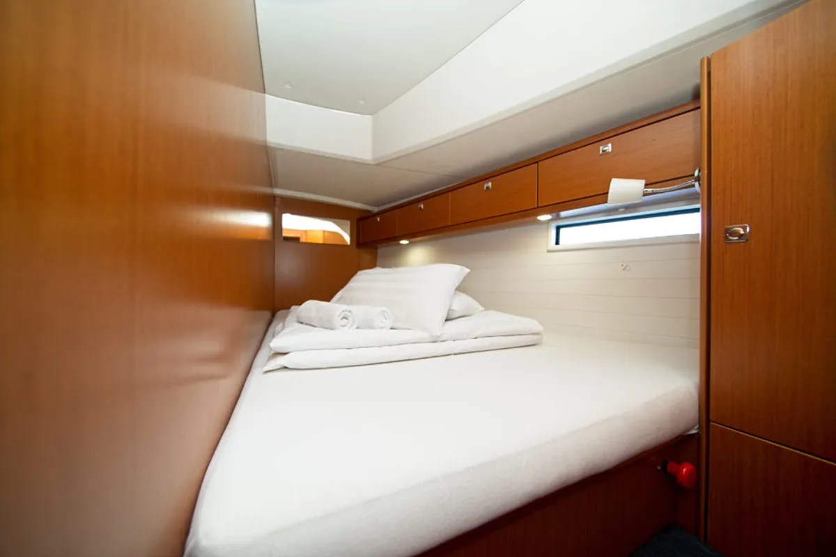 Cabin on MH 53, a Bavaria Cruiser 46 sailboat at Murter, Croatia