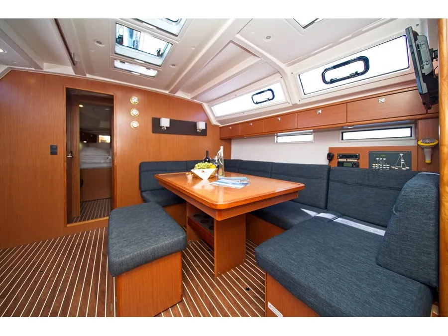 Salon of MH 53, a Bavaria Cruiser 46 sailboat at Murter, Croatia