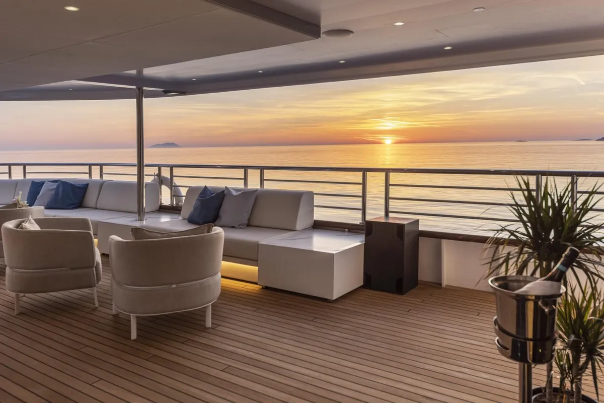 Deck of Anthea, a Odisej Ltd MY Custom Anthea motor yacht at Split, Croatia