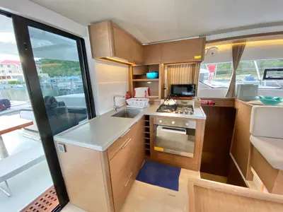 Galley of Out of the Blue, a Lagoon 50 catamaran at Parham Town, British Virgin Islands