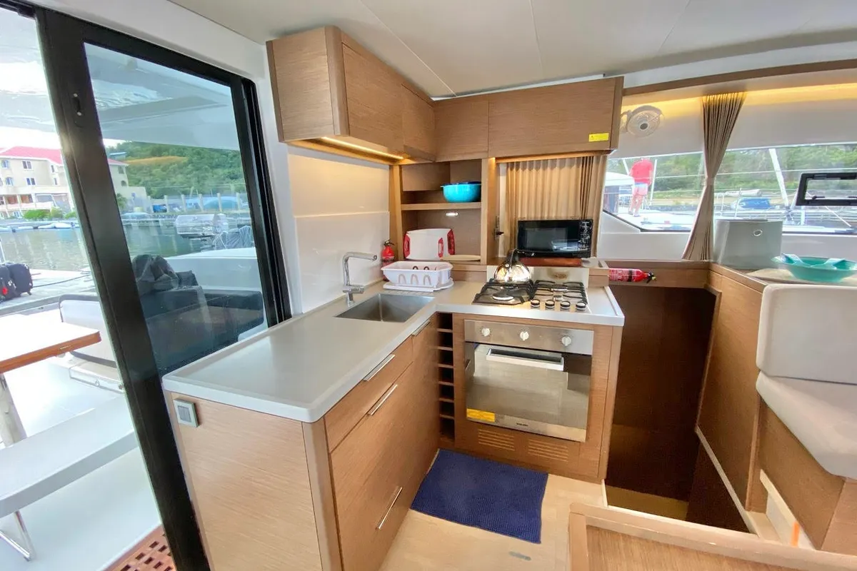 Galley of Out of the Blue, a Lagoon 50 catamaran at Parham Town, British Virgin Islands