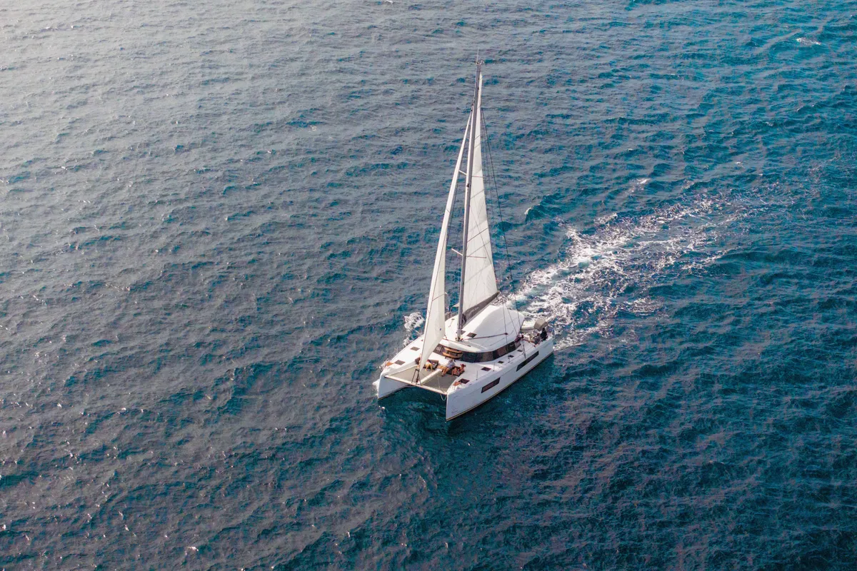 Exterior view of Carpe Diem, a Nautitech 44 Open catamaran at Road Town, British Virgin Islands