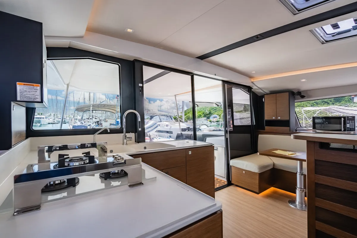 Galley of Carpe Diem, a Nautitech 44 Open catamaran at Road Town, British Virgin Islands