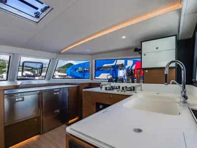Galley of Carpe Diem, a Nautitech 44 Open catamaran at Road Town, British Virgin Islands