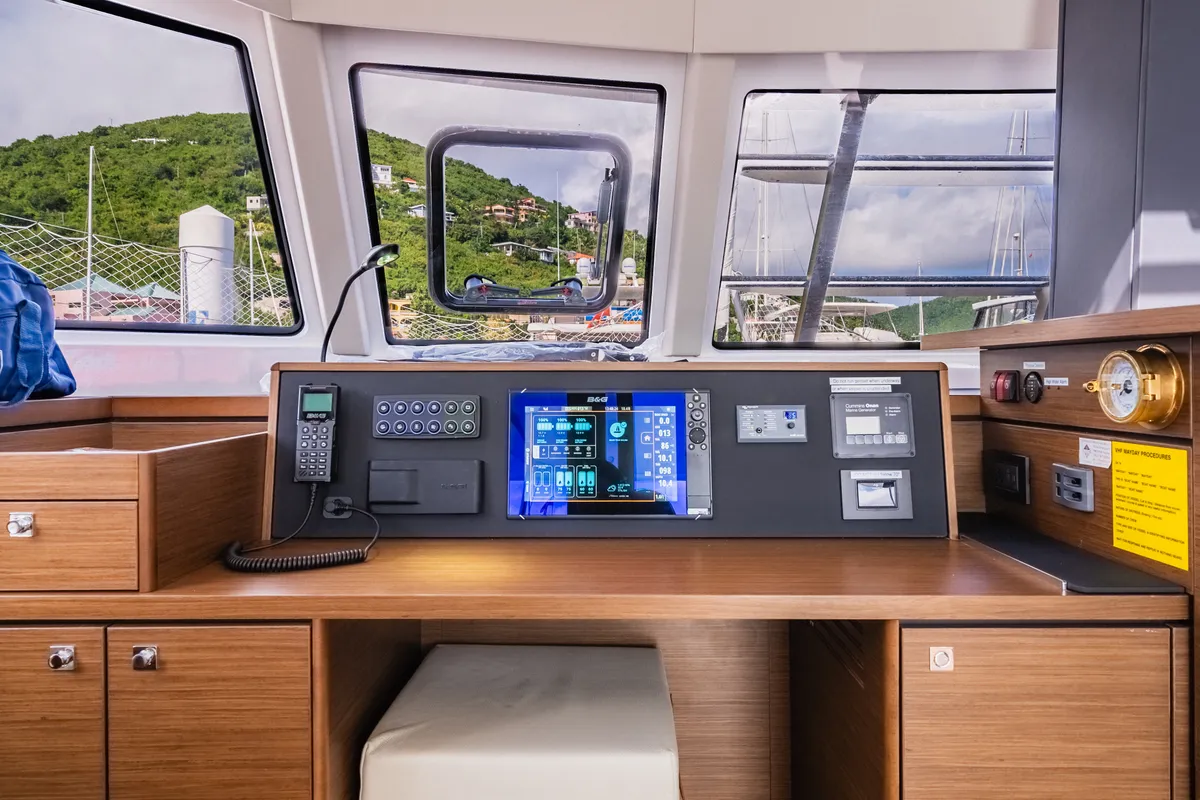 Salon of Carpe Diem, a Nautitech 44 Open catamaran at Road Town, British Virgin Islands