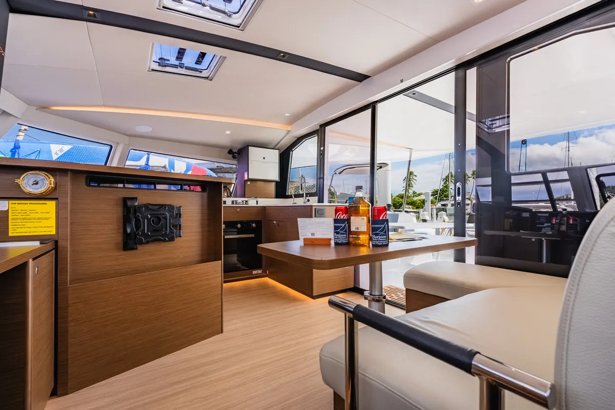 Salon of Carpe Diem, a Nautitech 44 Open catamaran at Road Town, British Virgin Islands