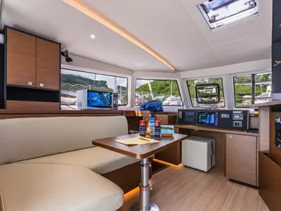 Salon of Carpe Diem, a Nautitech 44 Open catamaran at Road Town, British Virgin Islands
