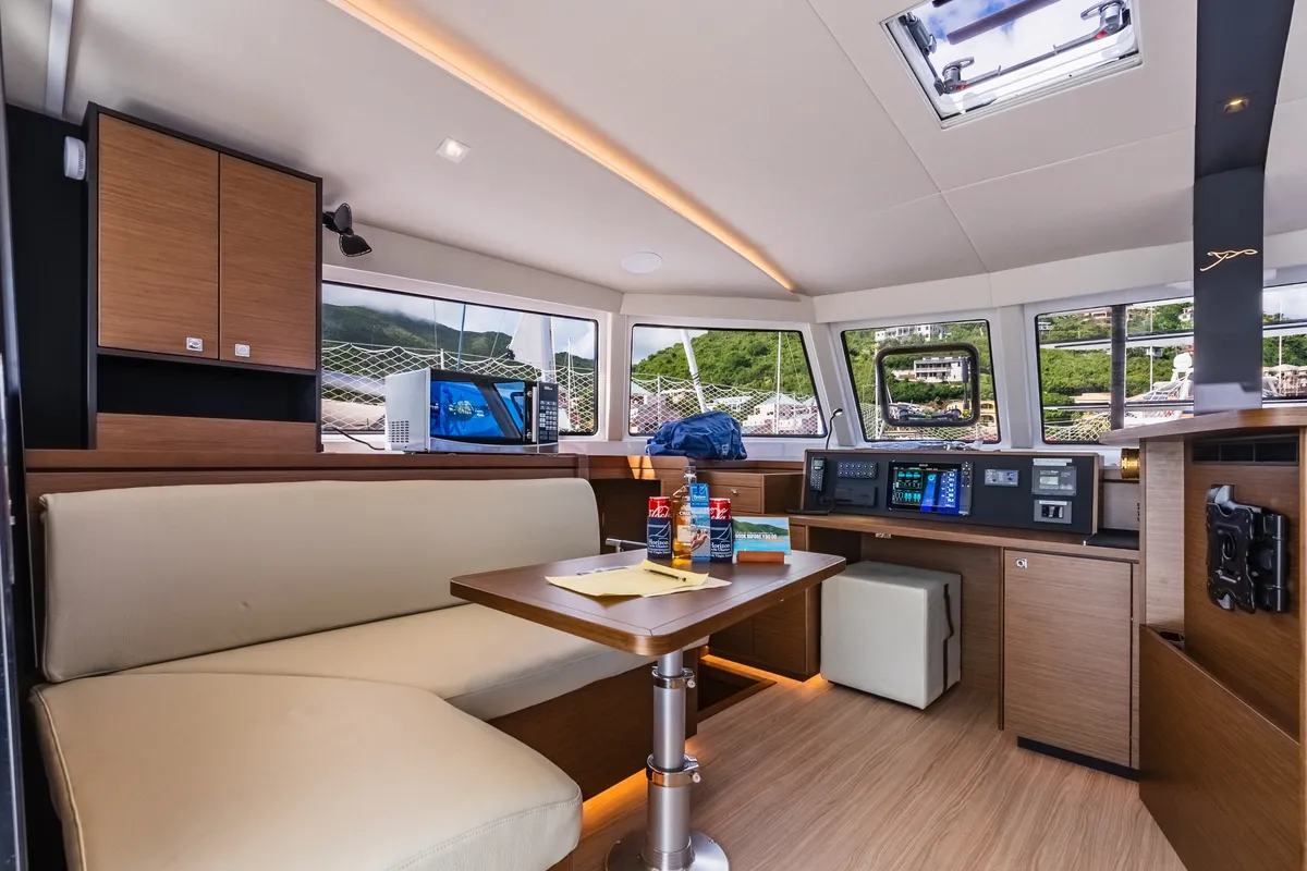 Salon of Carpe Diem, a Nautitech 44 Open catamaran at Road Town, British Virgin Islands