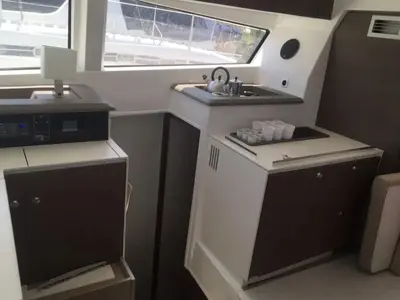 Galley of Medusa I, a Bali 4.1 catamaran at Municipal Unit of Lefkada, Greece