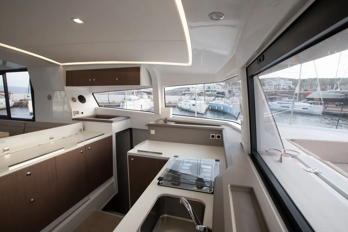 Exterior view of Medusa I, a Bali 4.1 catamaran at Municipal Unit of Lefkada, Greece