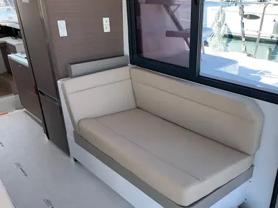 Salon of Medusa I, a Bali 4.1 catamaran at Municipal Unit of Lefkada, Greece