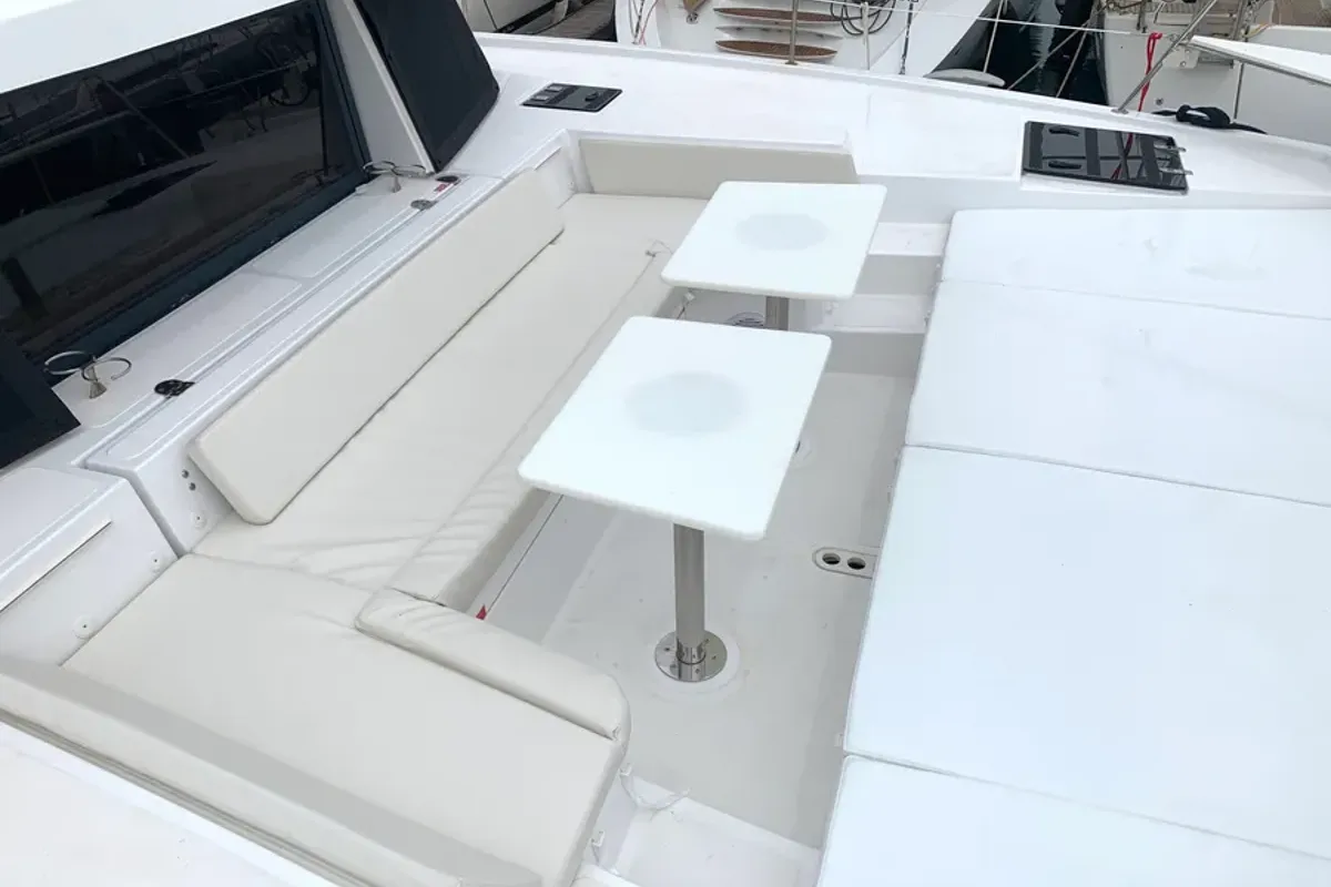 Exterior view of Medusa I, a Bali 4.1 catamaran at Municipal Unit of Lefkada, Greece