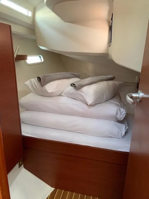 Cabin on Cassis, a Hanse 388 sailboat at Seget Donji, Croatia