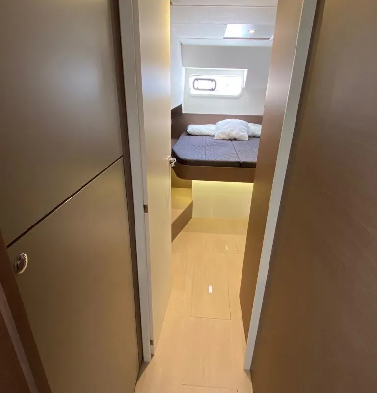 Cabin on NADIR, a Bali 4.6 catamaran at Capo d'Orlando, Italy