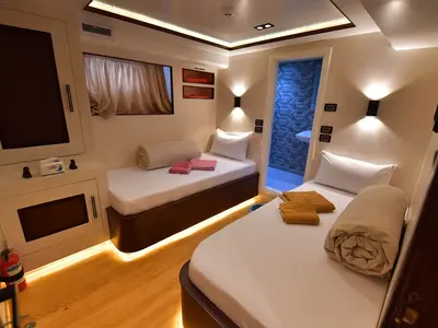 Cabin on Twin bed cabin lower deck 3, a Gulet Luxury Motor Yacht motorboat at Sharm El Sheikh, Egypt