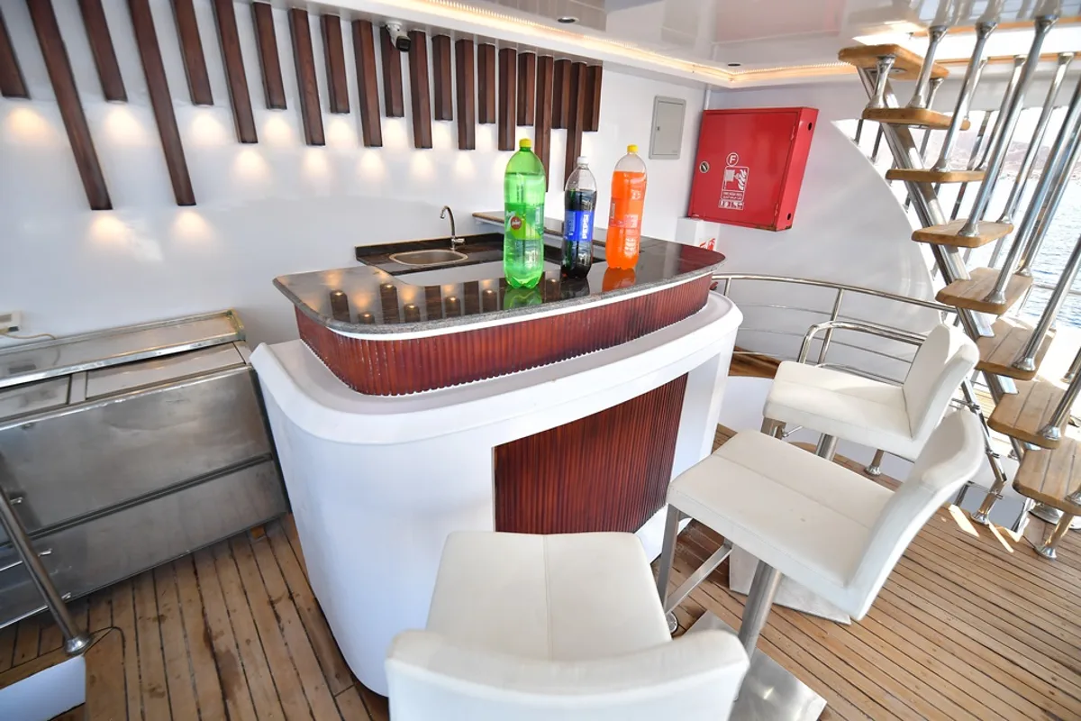Deck of Twin bed cabin lower deck 3, a Gulet Luxury Motor Yacht motorboat at Sharm El Sheikh, Egypt