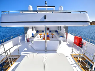 Deck of Twin bed cabin lower deck 3, a Gulet Luxury Motor Yacht motorboat at Sharm El Sheikh, Egypt