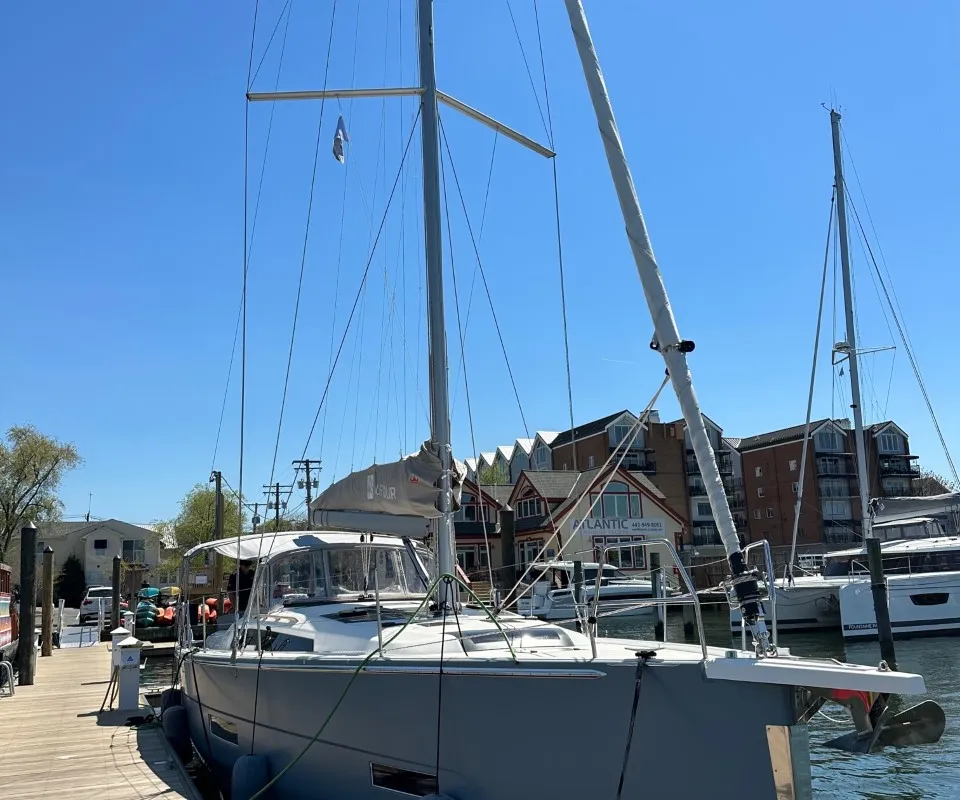 Exterior view of Opportune Moment, a Dufour 430 sailboat at Chesapeake, United States