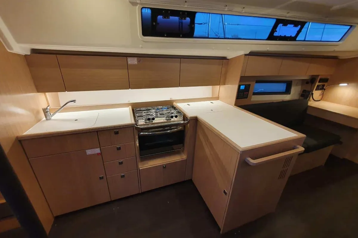 Galley of ERMIS, a Bavaria C42 sailboat at Municipal Unit of Lefkada, Greece