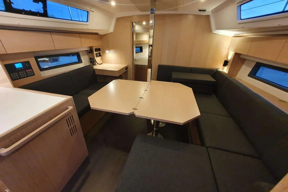 Salon of ERMIS, a Bavaria C42 sailboat at Municipal Unit of Lefkada, Greece