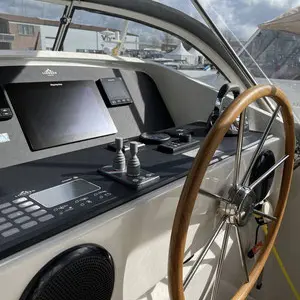 Cockpit of La Barrique, a Linssen Grand Sturdy 40.0 AC motorboat at Le Landeron, Switzerland